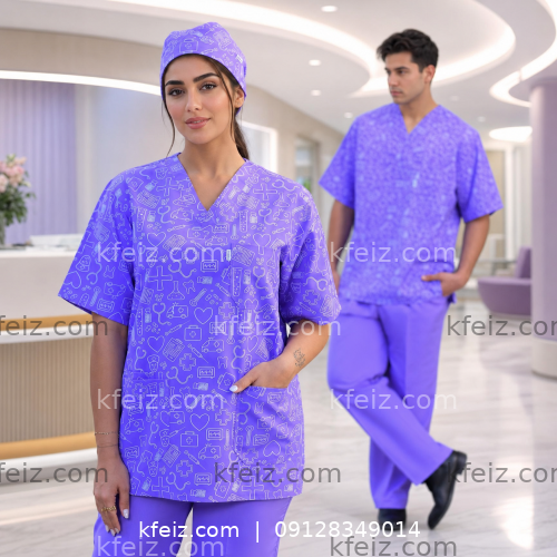 اسکراب پزشکی مدل سلدا همراه کلاه زنانه و مردانه